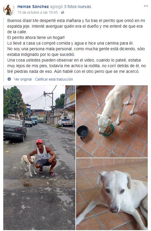 Final feliz: Hombre que fue orinado por perro callejero decidió adoptar al can