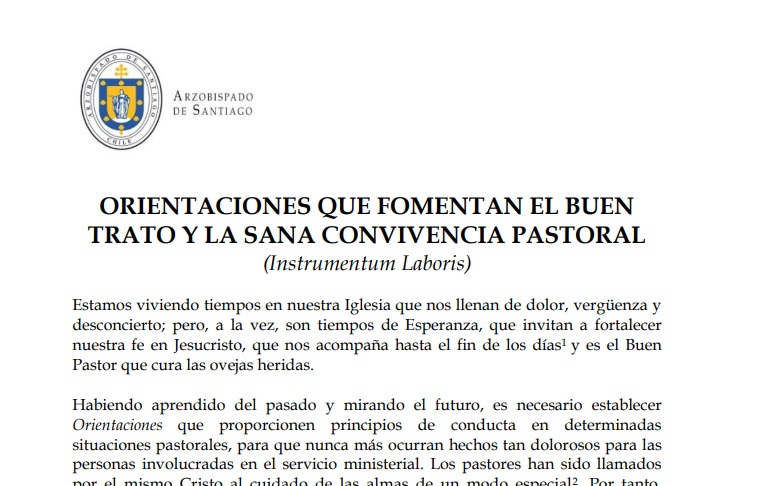 Este era el documento presentado por el Arzobispado de Santiago