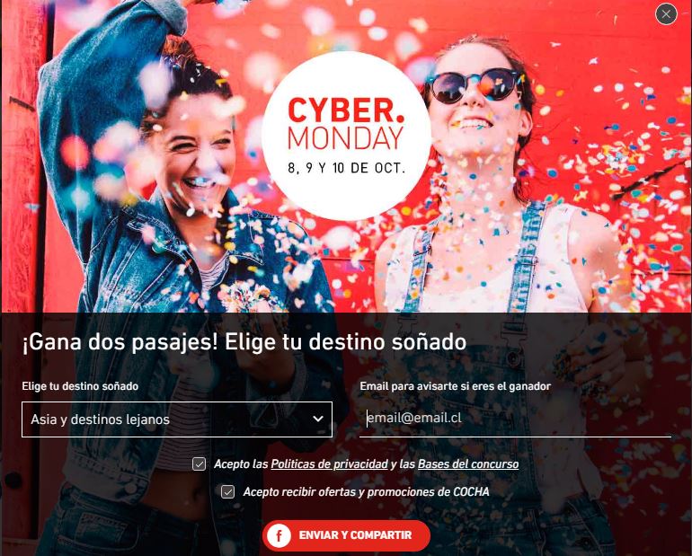 Cybermonday 2018: Inscríbete y recibe las mejores ofertas de vuelos y viajes