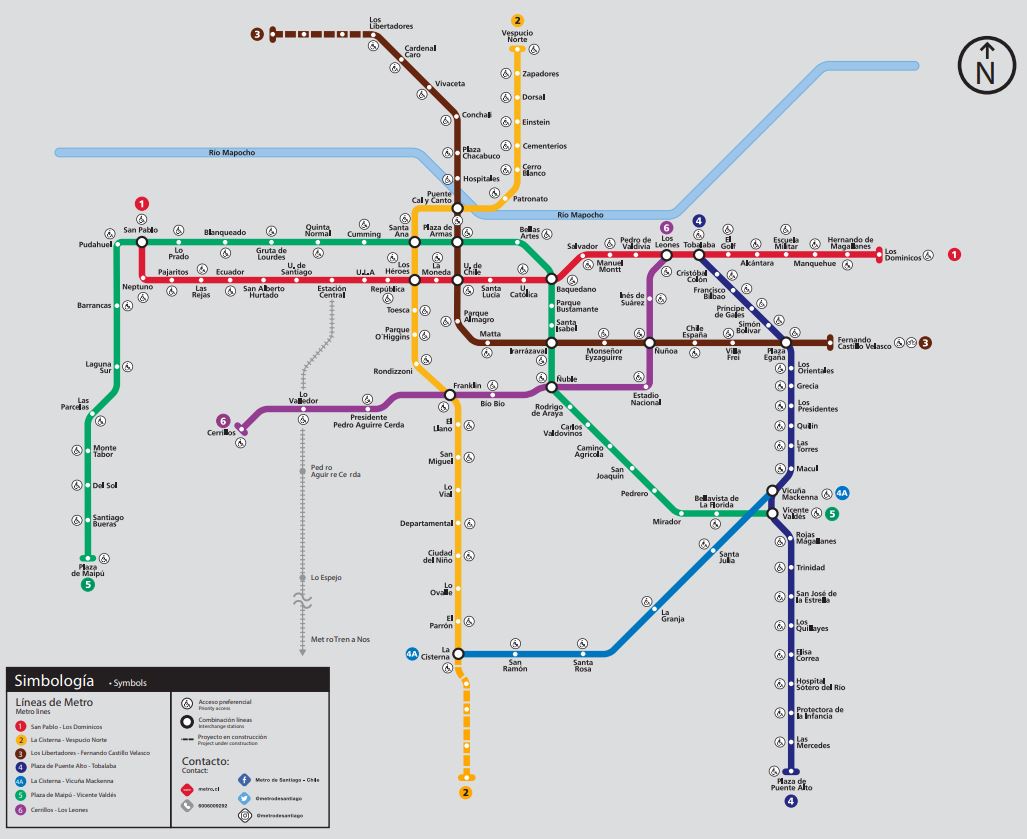 Metro de Santiago: Este es el plano de todas las líneas de la red -  Meganoticias